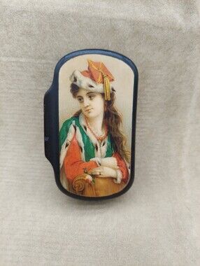 Victorian Lithograph Portrait Paper Mache Box